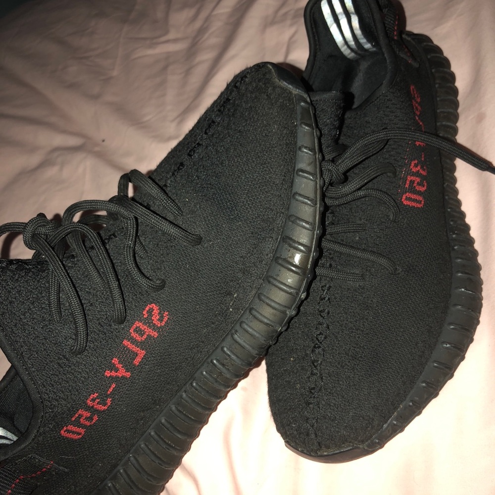 yeezy boost black red v2
